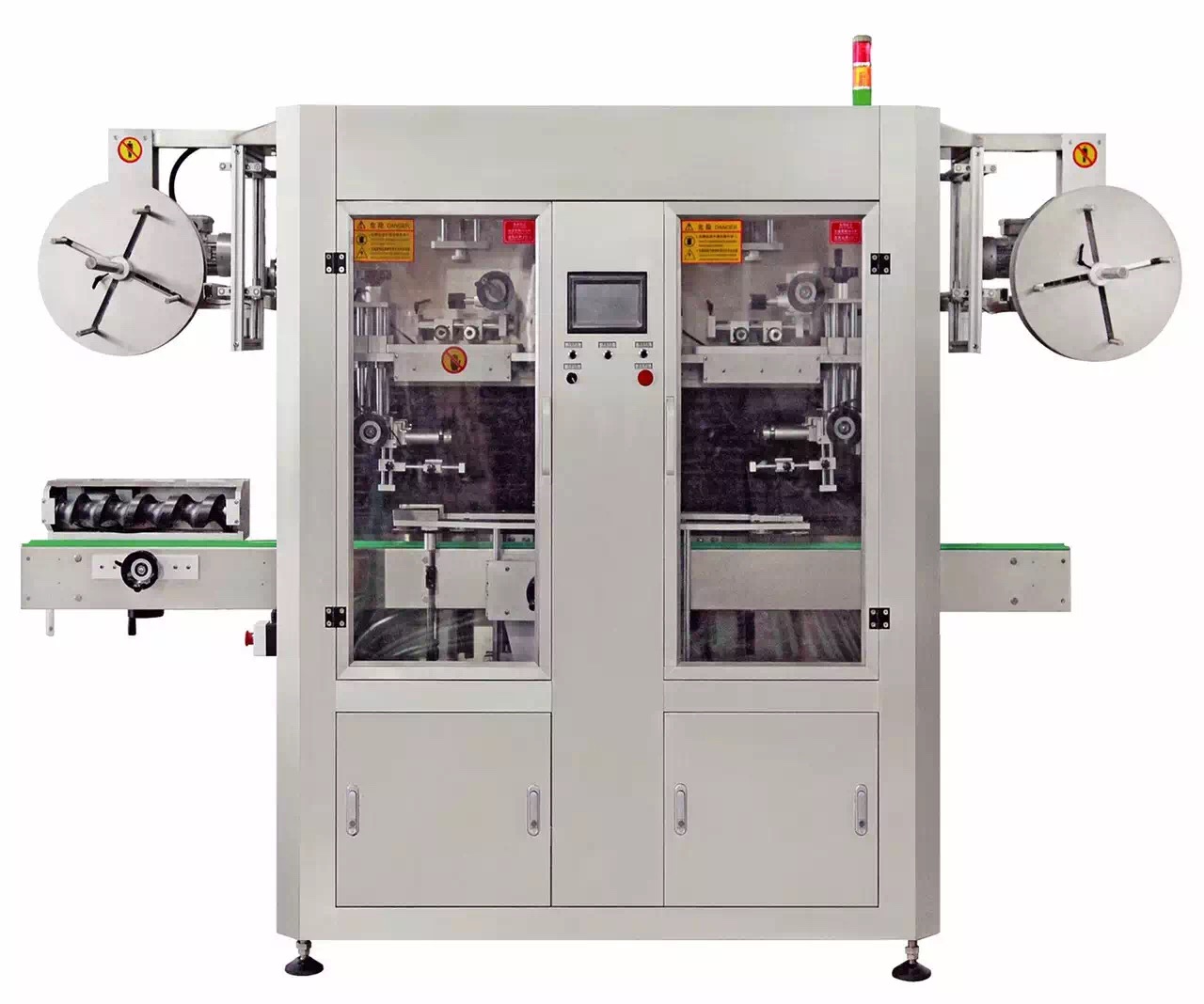 double head Sleeve Labeling Machine for Bottle Neck and Body